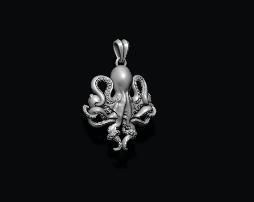 Octopus pendant 3D print model_2