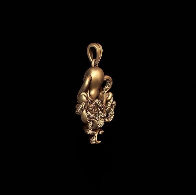 Octopus pendant 3D print model_6