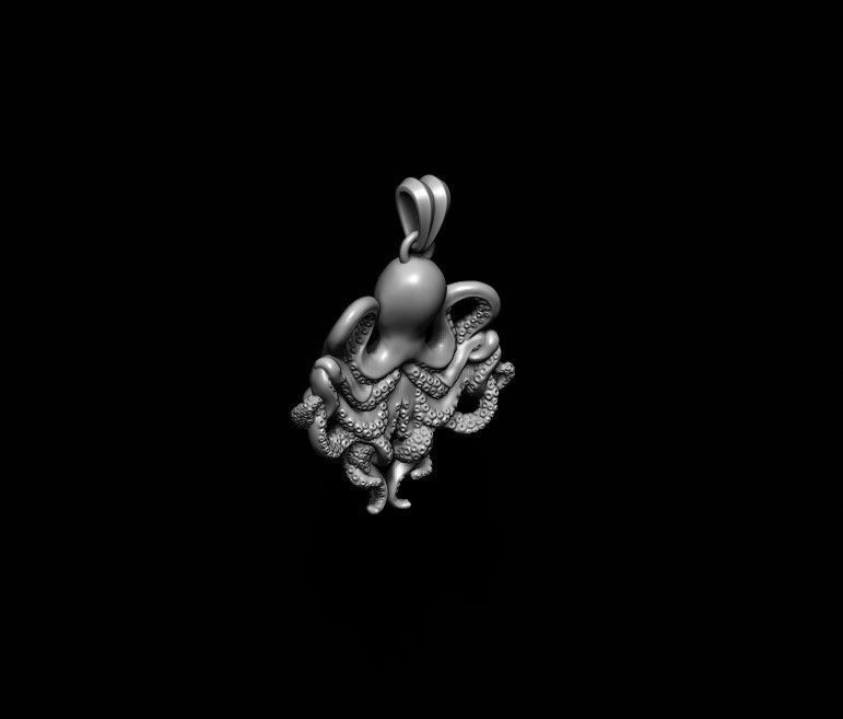 Octopus pendant 3D print model_8