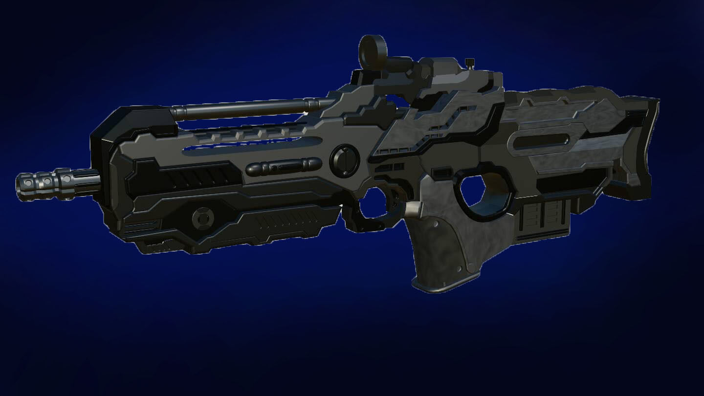 sci fi gun for game and vfx 3D model_2