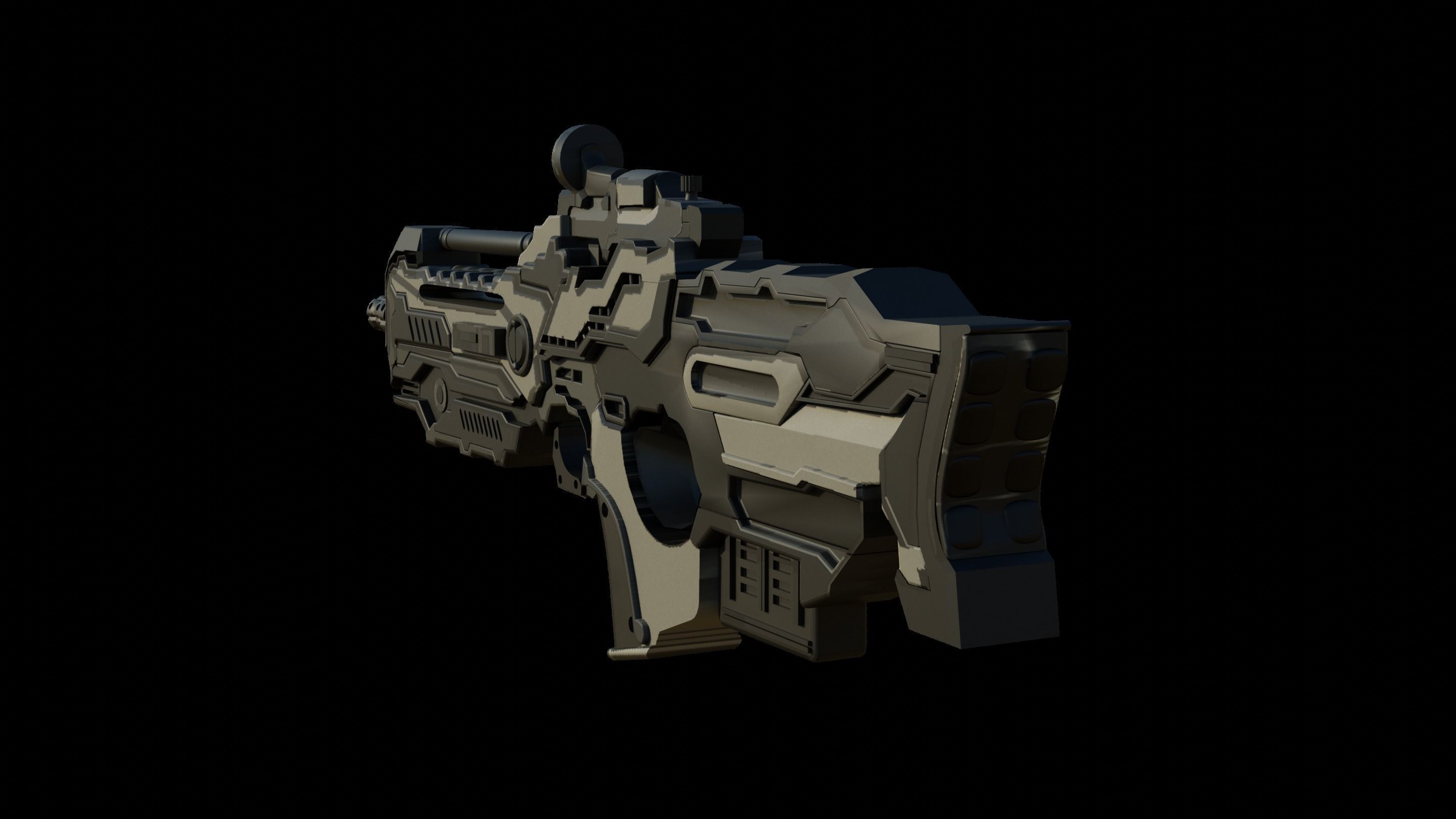 sci fi gun for game and vfx 3D model_1