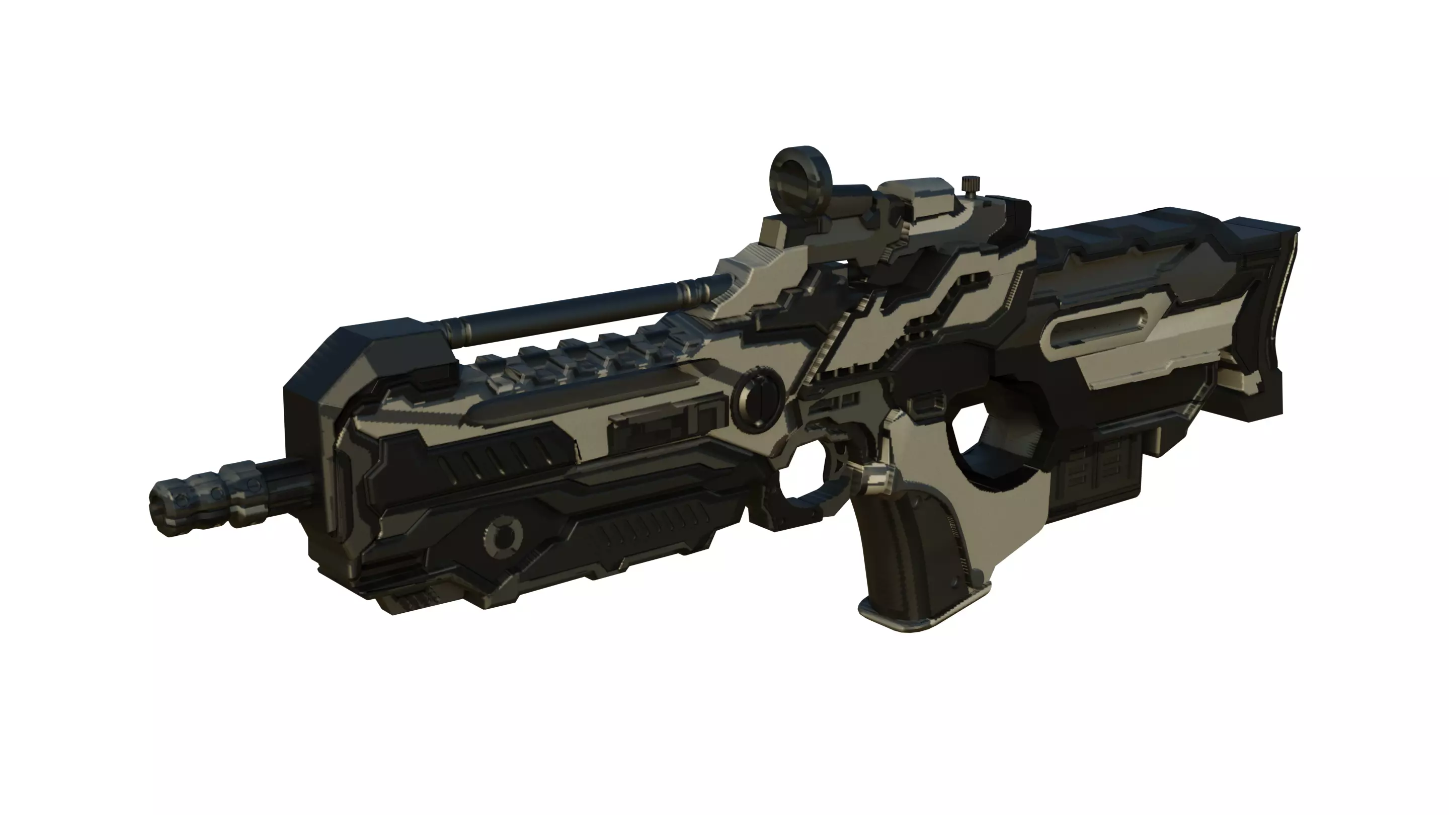 sci fi gun for game and vfx 3D model_0