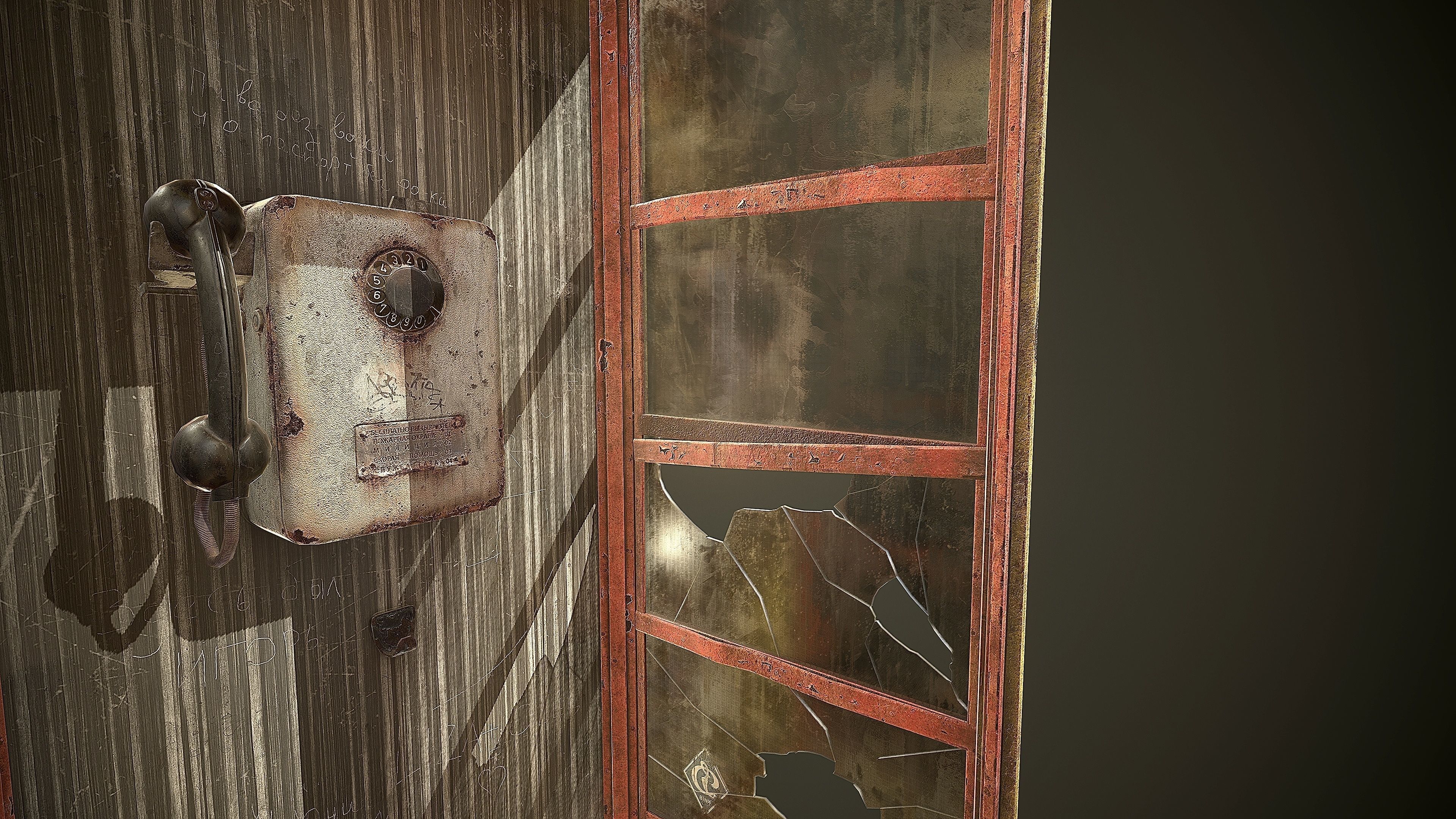 Phone Booth Low-poly 3D model_9