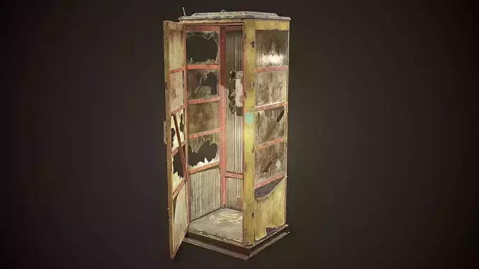 Phone Booth Low-poly 3D model