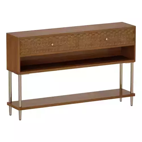 Olsen Small Console Table with Storage Crate and Barrel 3D model