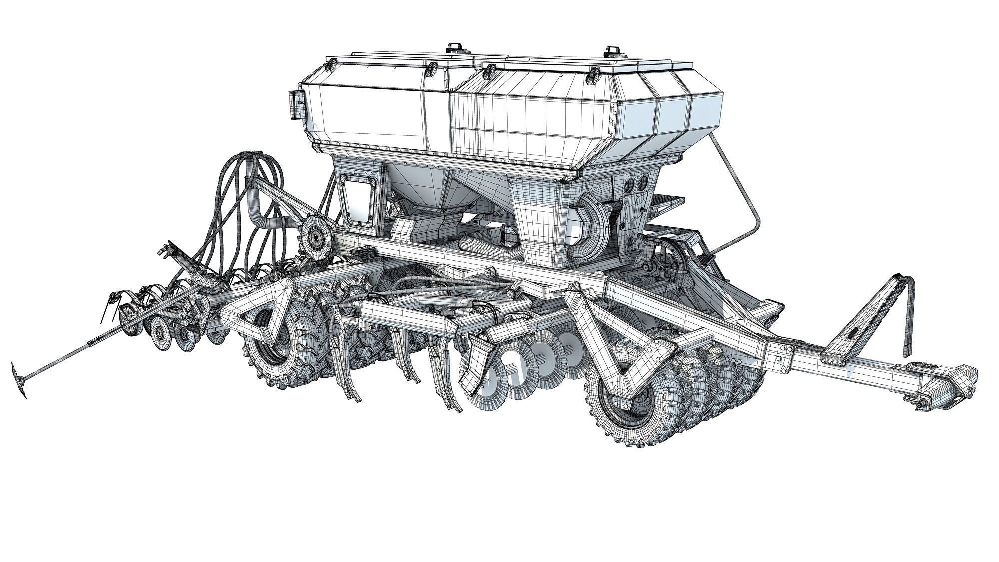 Trailed Planter Seeder 3D model_15