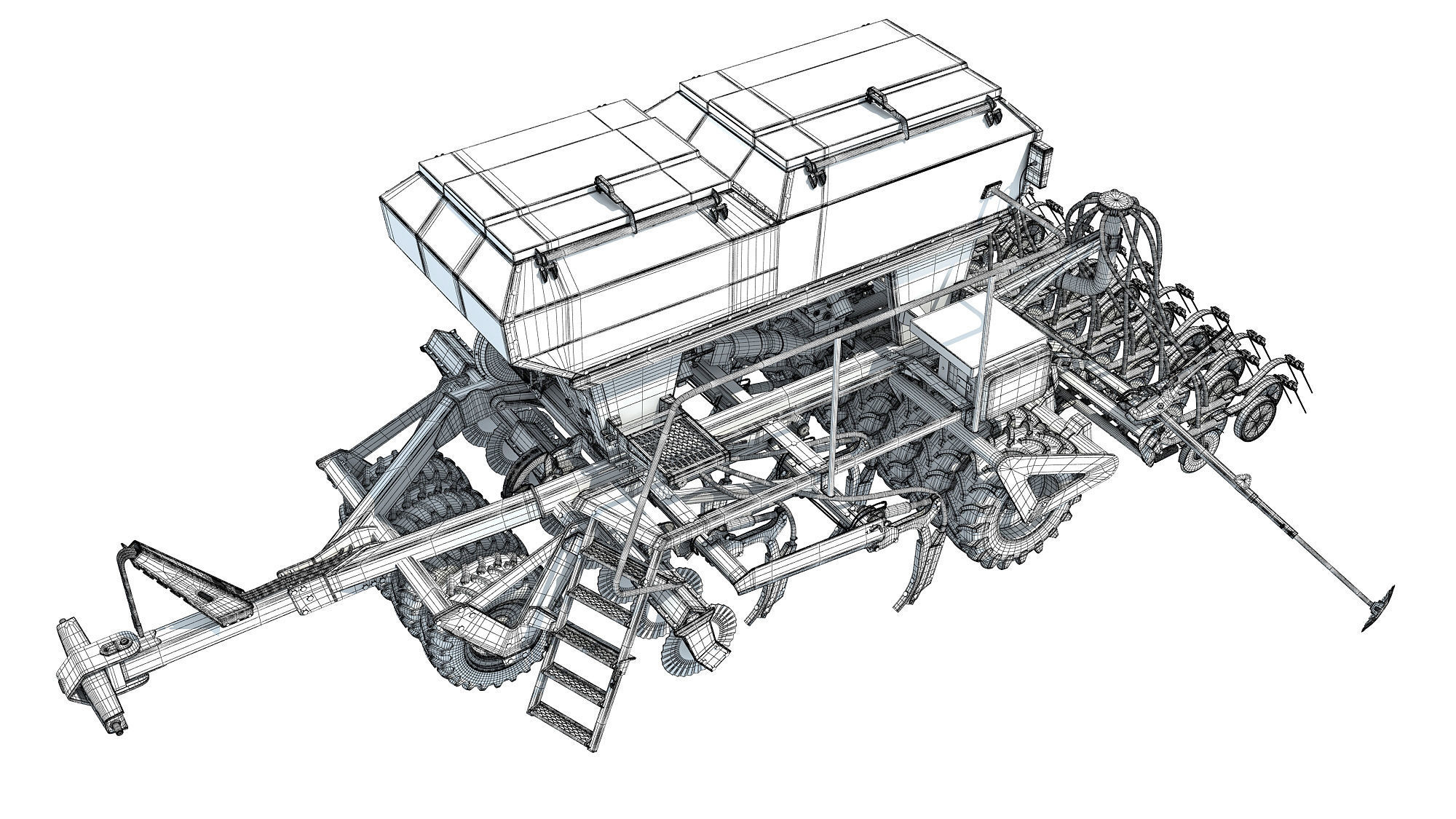 Trailed Planter Seeder 3D model_16