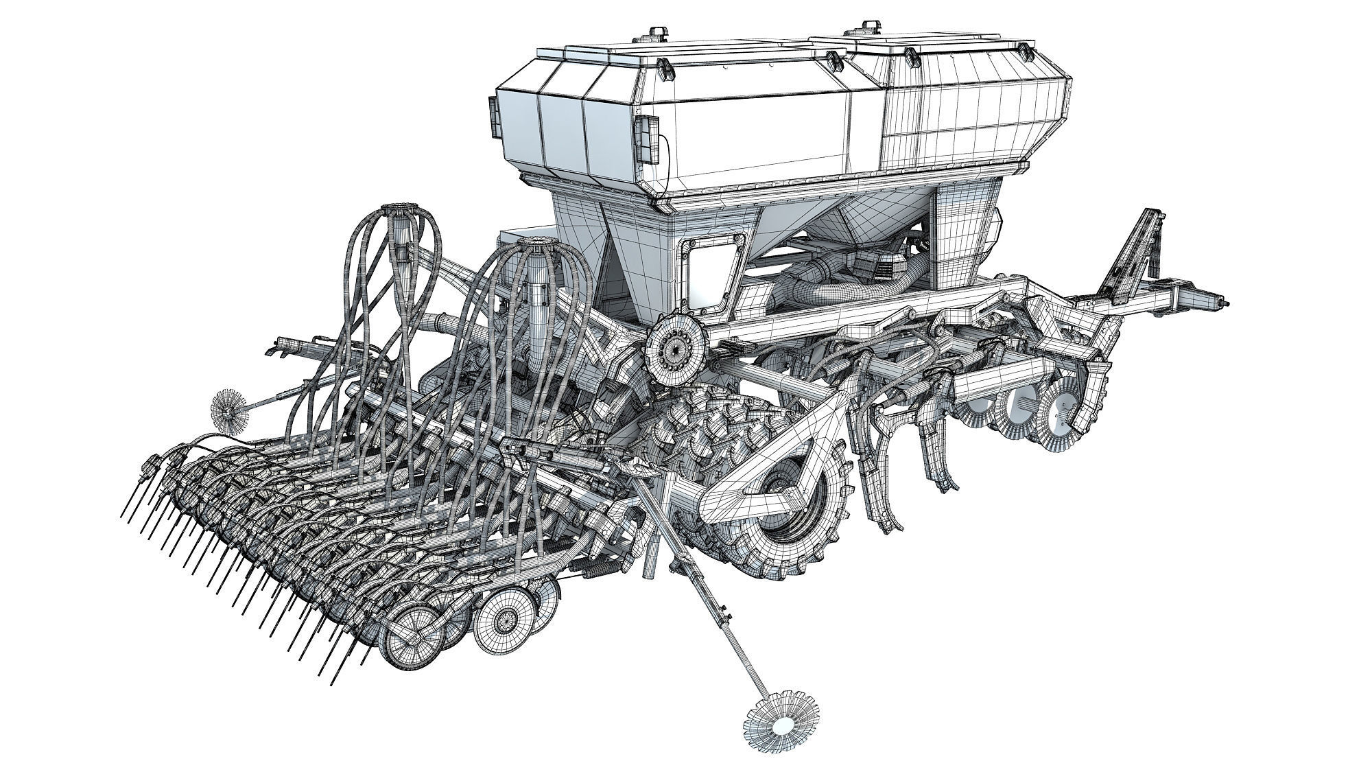 Trailed Planter Seeder 3D model_14