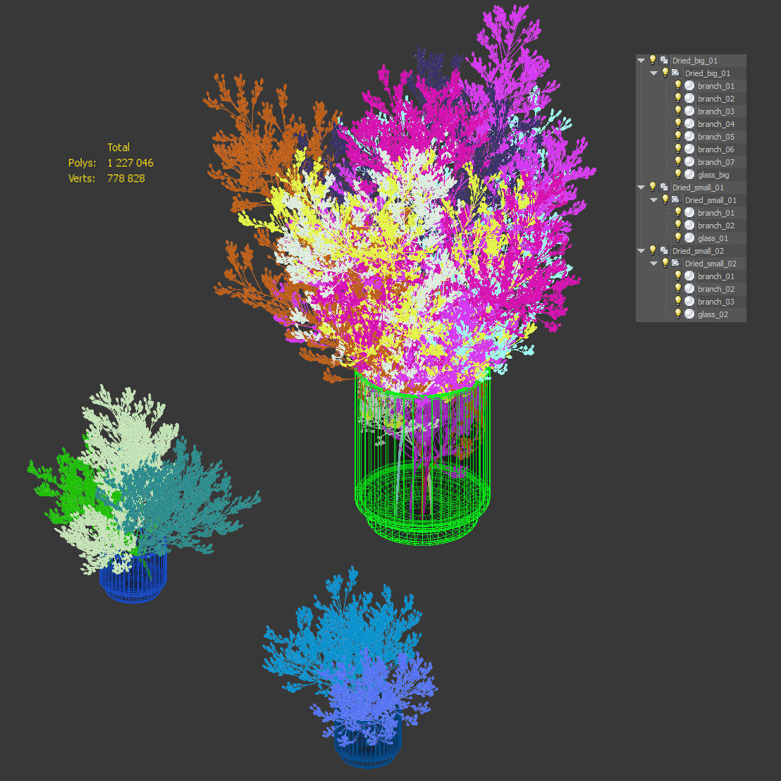 Dry plants set - 3 models 3D model_6