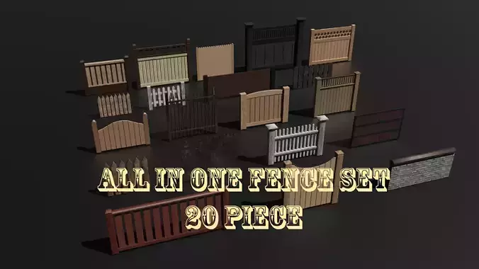 Wooden Fence Set 20 Pieces
