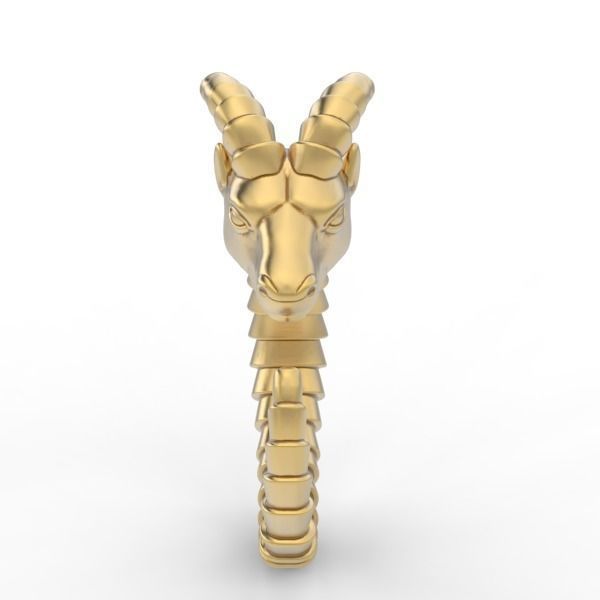 Goat ring 3D print model_1