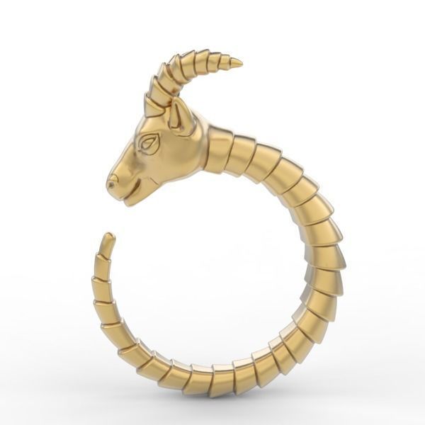 Goat ring 3D print model_2
