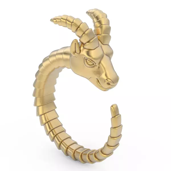 Goat ring 3D print model_0