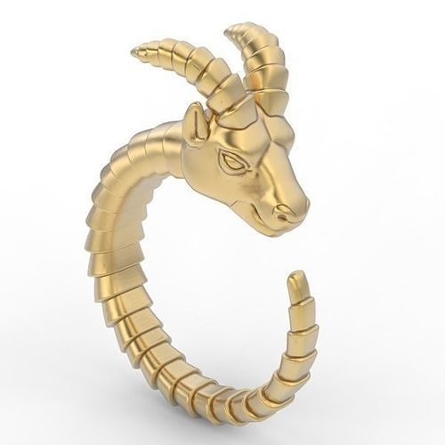 Goat ring 3D print model