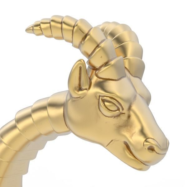 Goat ring 3D print model_5