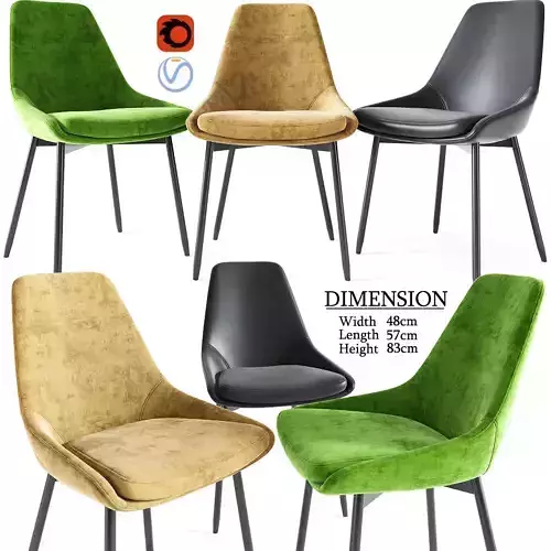 Alfie Dining Chair 3D model