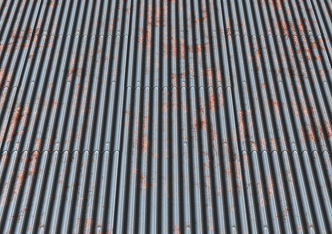 Long Rusty Chrome Roof Tiling material Seamless Texture