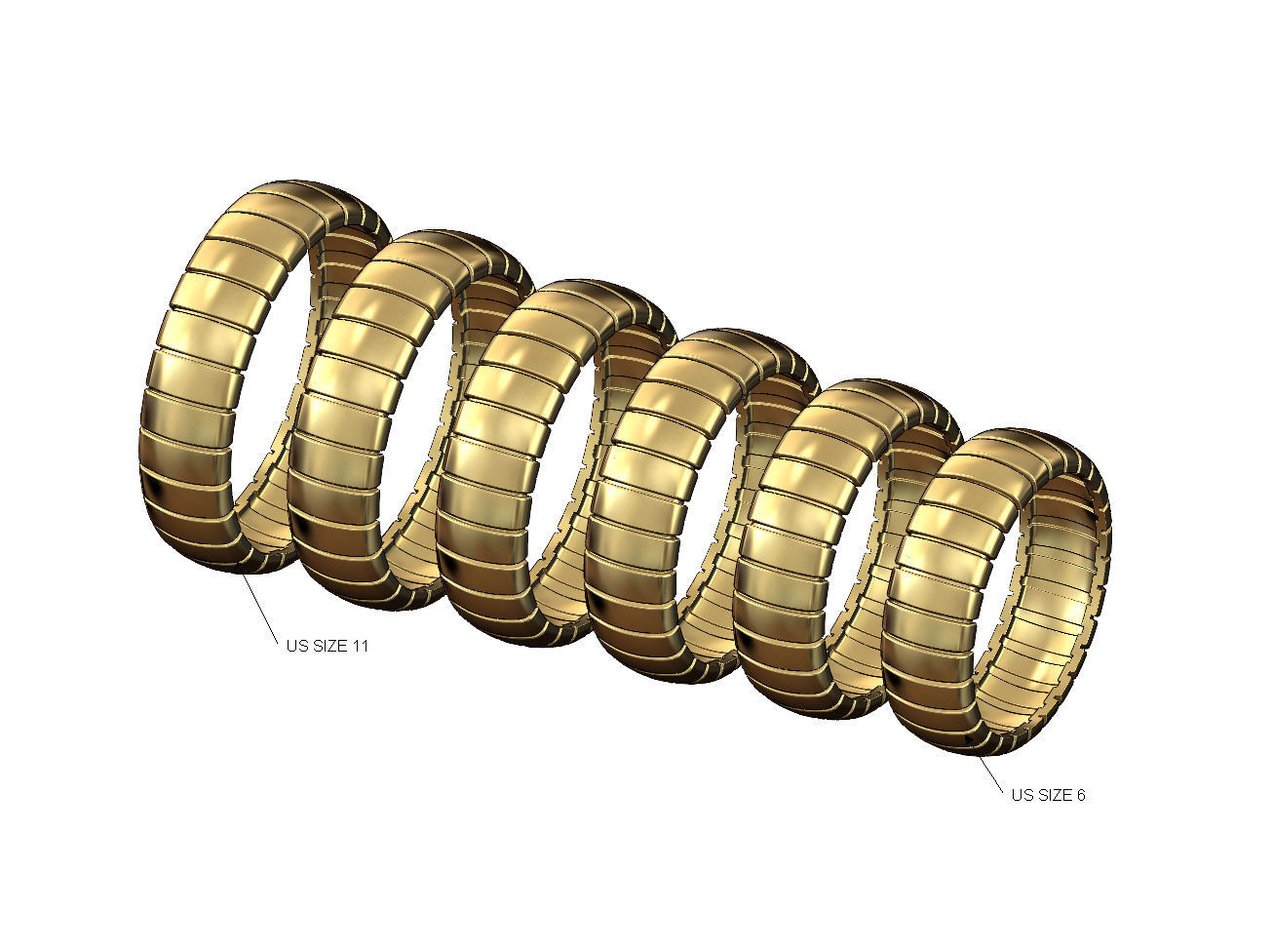 Ribbed large band 3D print model_1