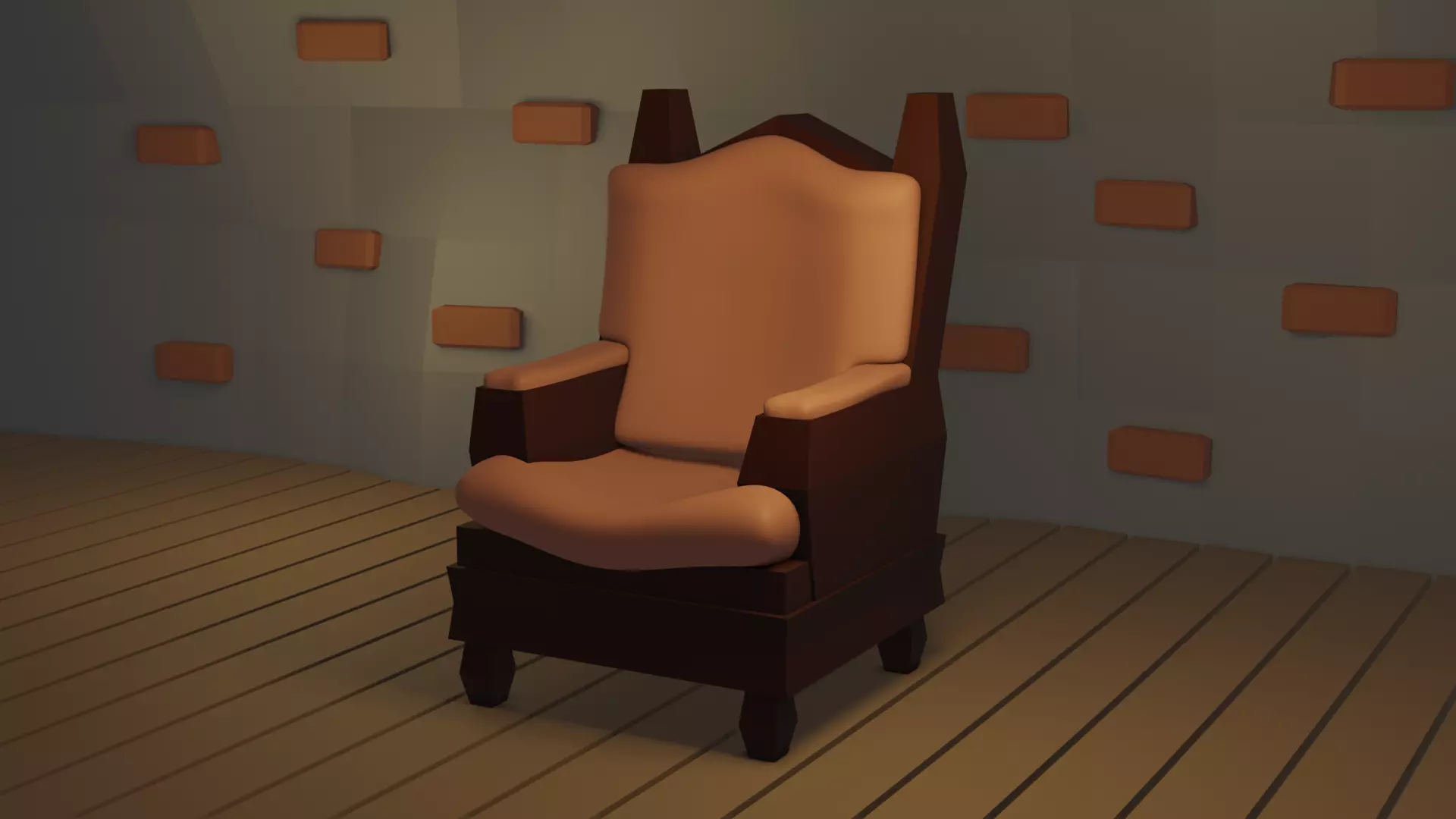 Armchair Throne Free low-poly 3D model