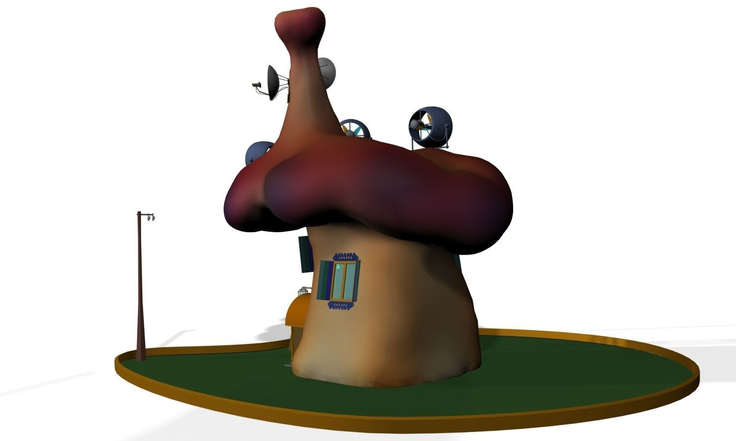 house for cartoon 3D model_2