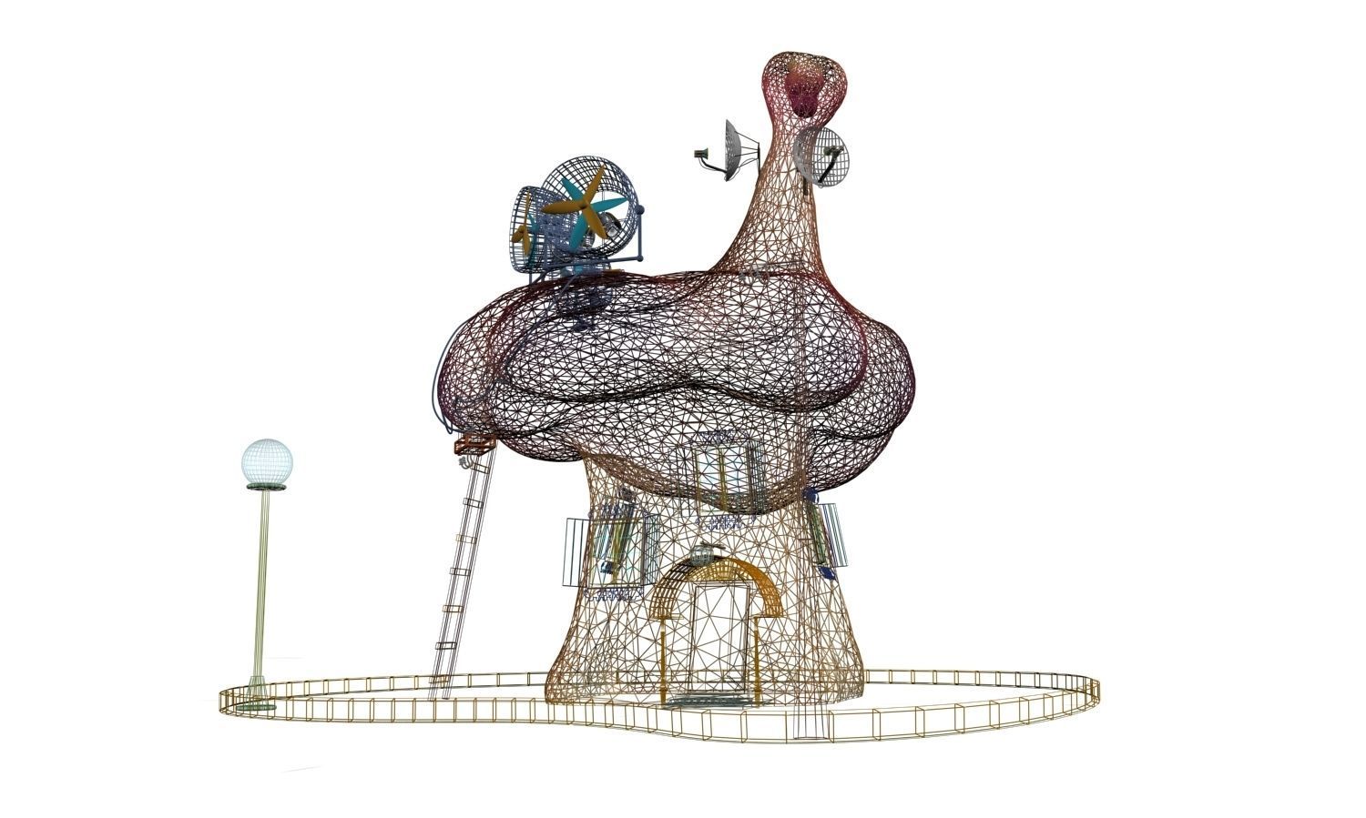 house for cartoon 3D model_4