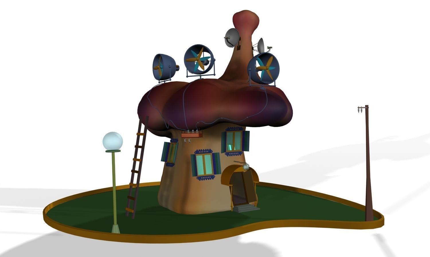 house for cartoon 3D model_1