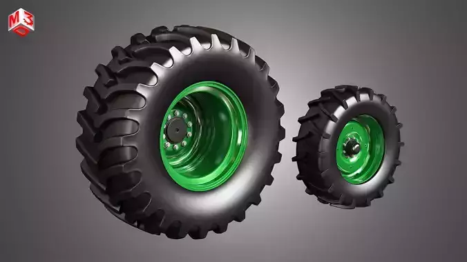 Tractor Tires and Rims - T03 3D model