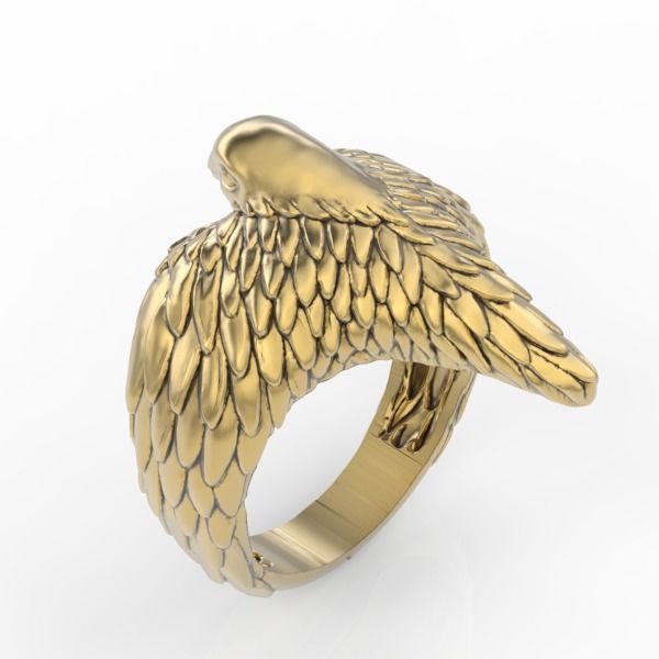 Bird ring Silver Gold  Print 3D print model_10