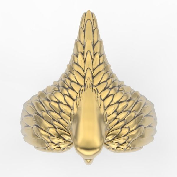 Bird ring Silver Gold  Print 3D print model_8