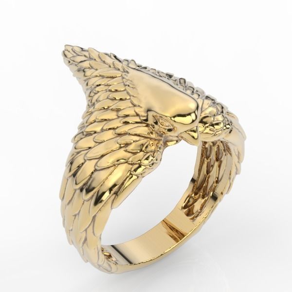 Bird ring Silver Gold  Print 3D print model_7