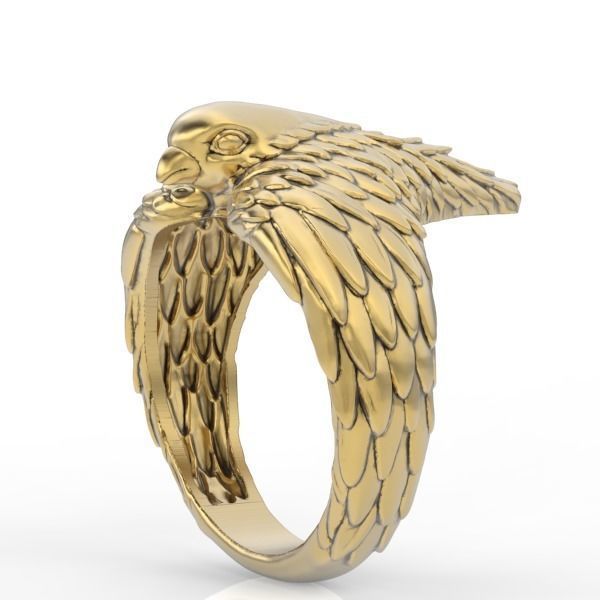 Bird ring Silver Gold  Print 3D print model_9