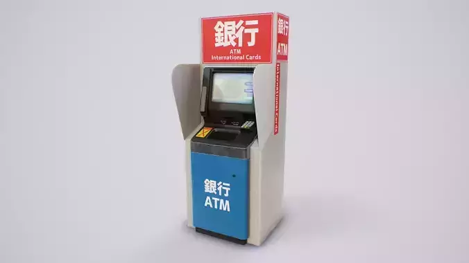 Japanese ATM Low-poly 3D model