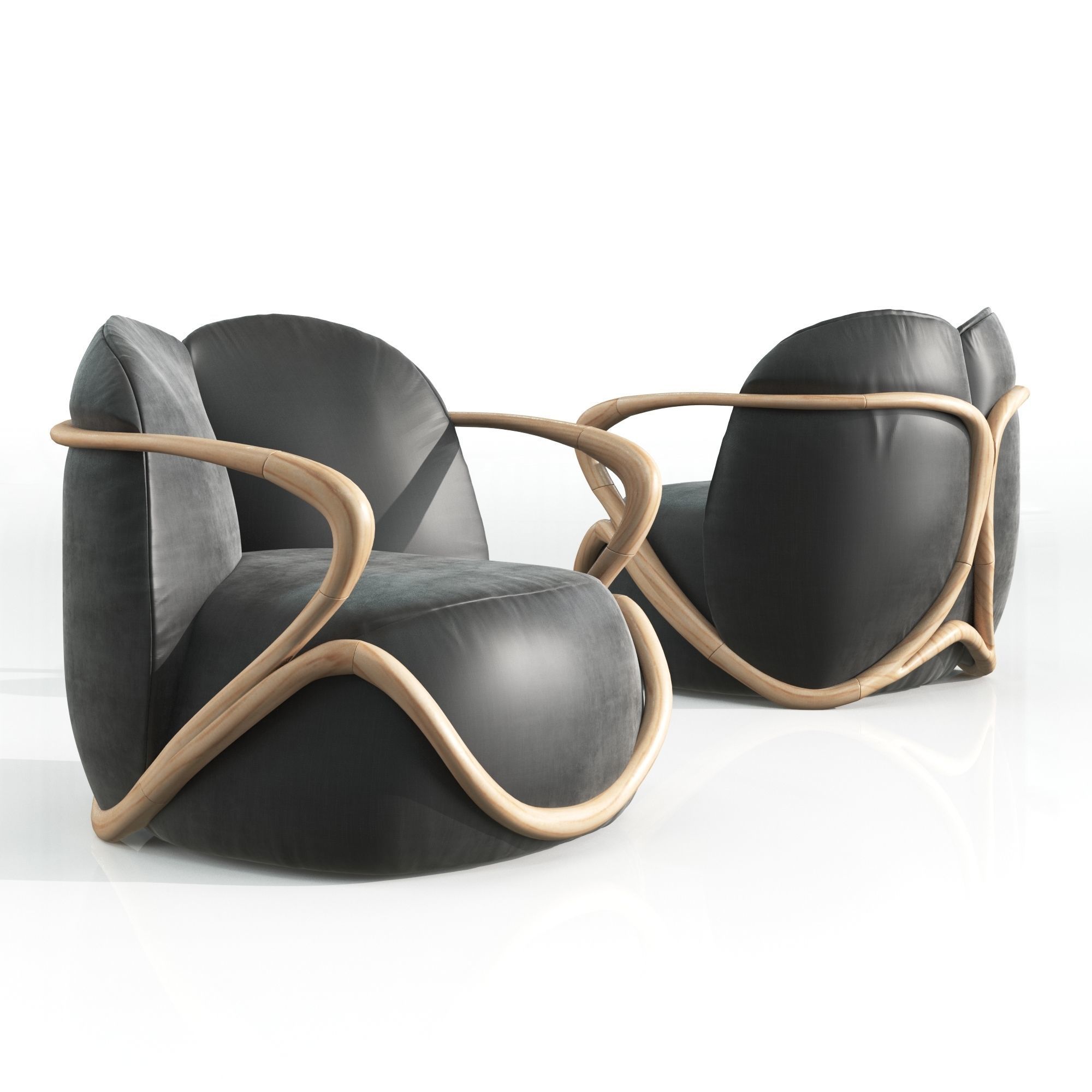 hug armchair  3D model_1