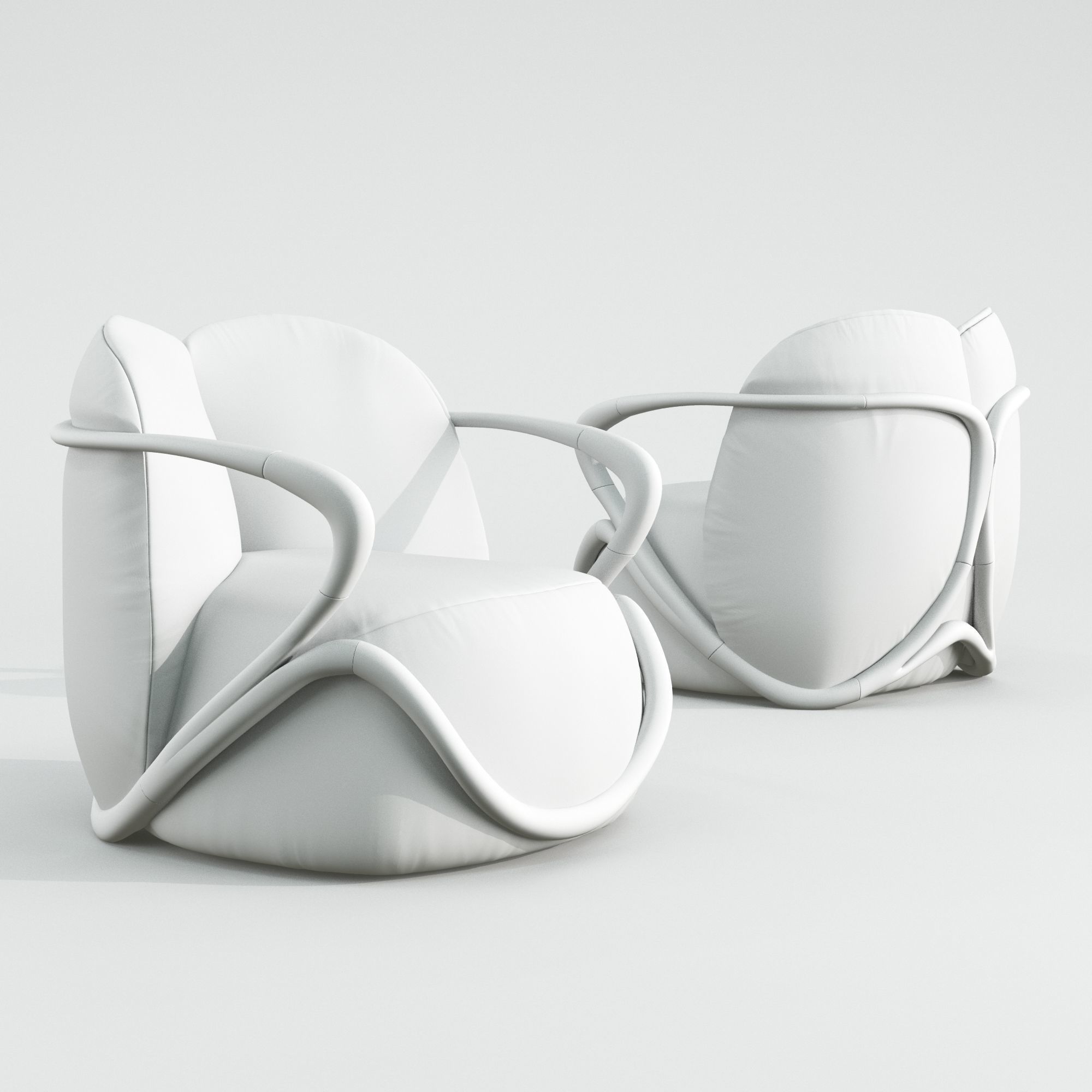 hug armchair  3D model_3