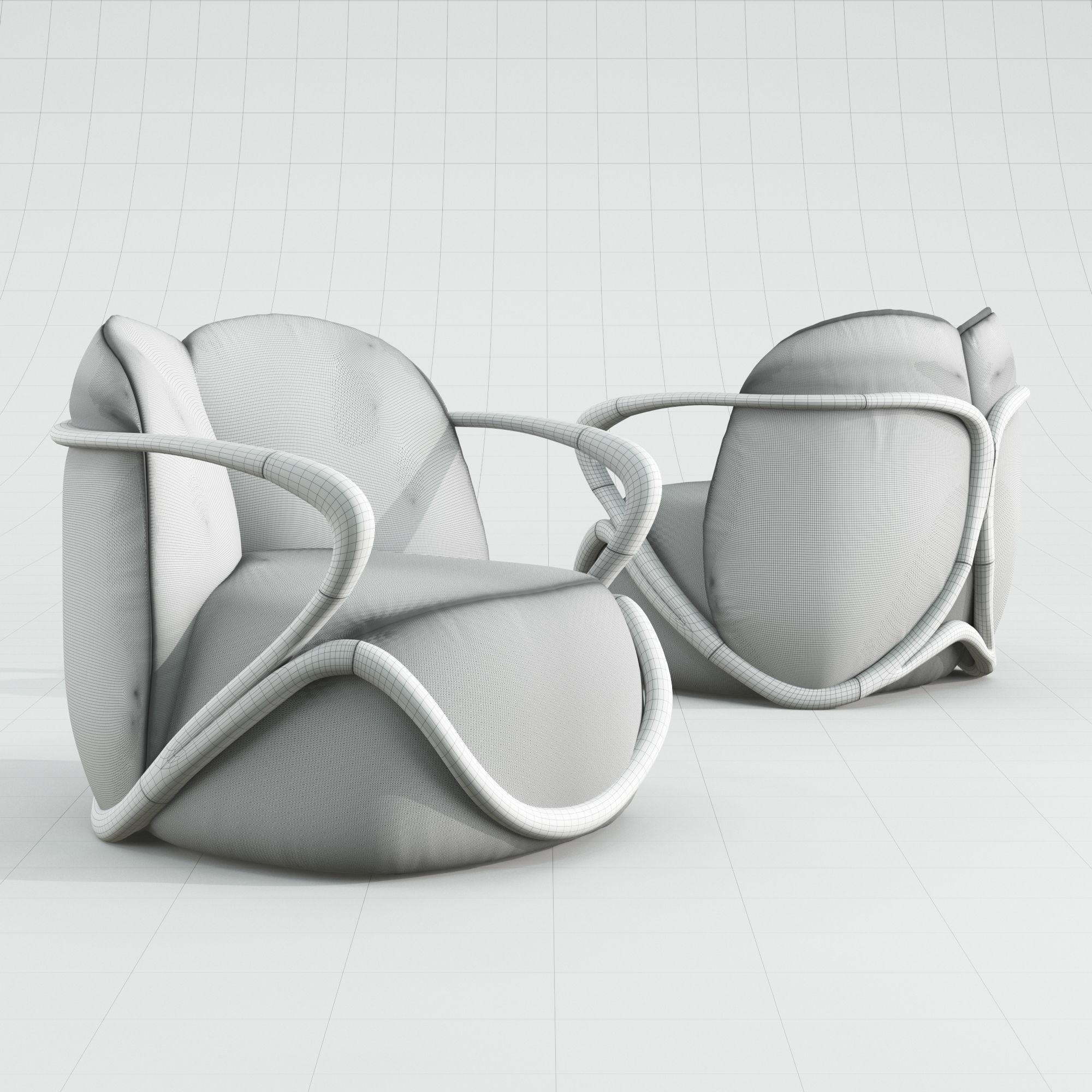 hug armchair  3D model_2