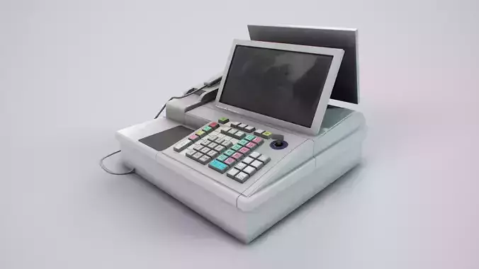 Japanese Cash Register Low-poly 3D model