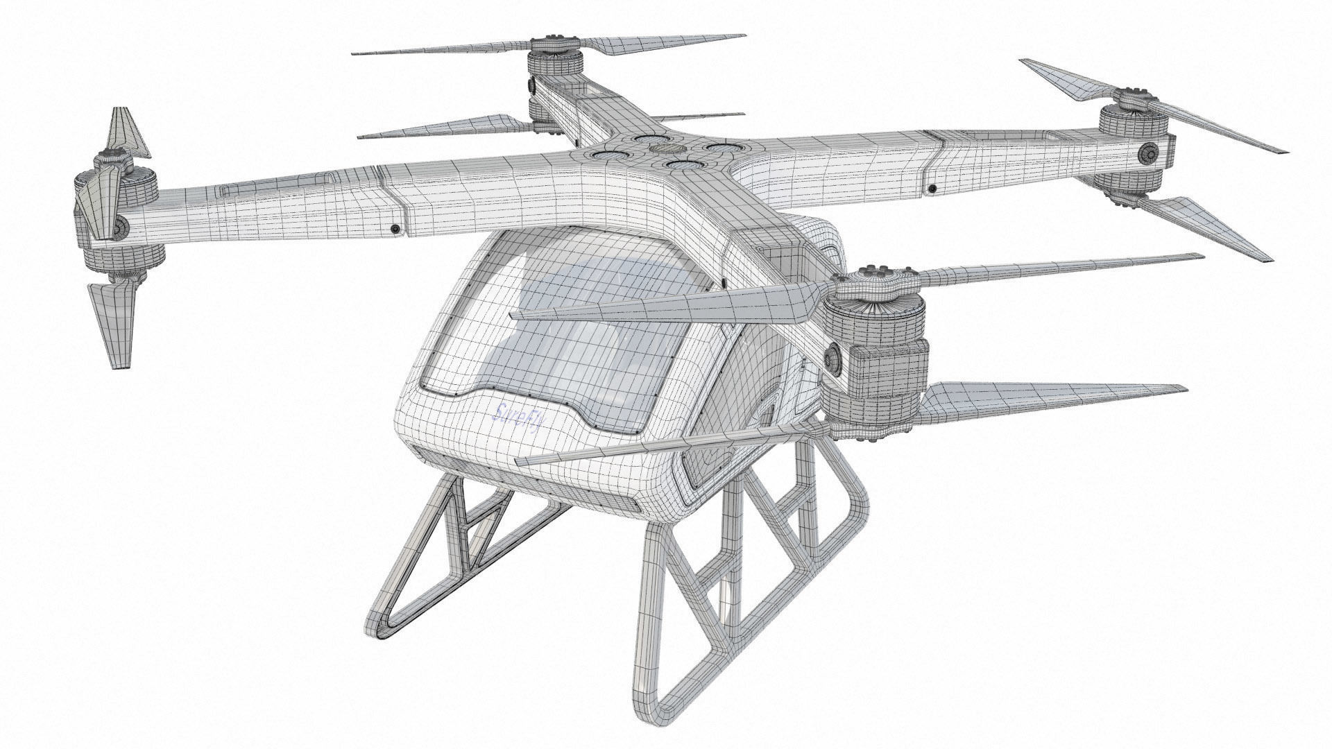 Workhorse Surefly Air Taxi 3D model_11