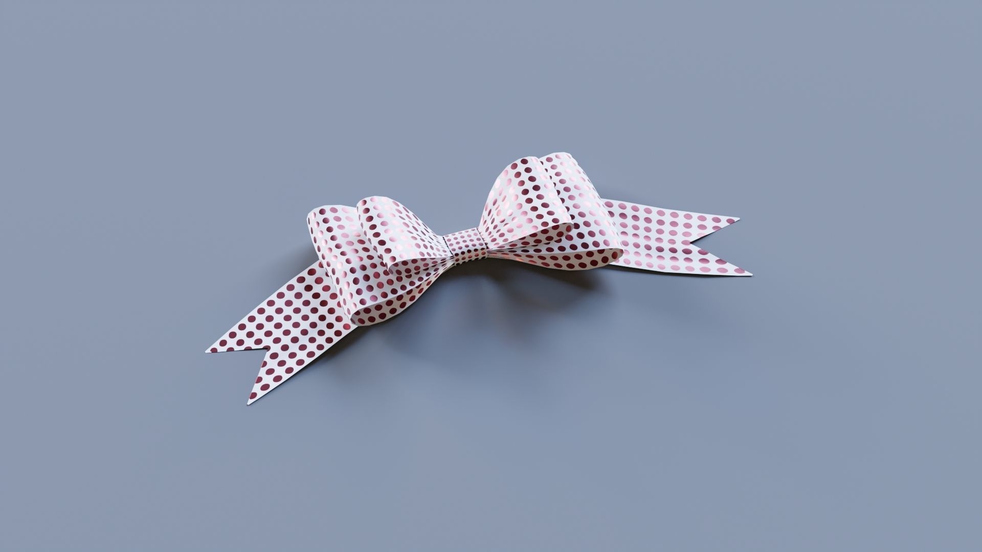 Festive Bow of gift ribbons 3D model_15