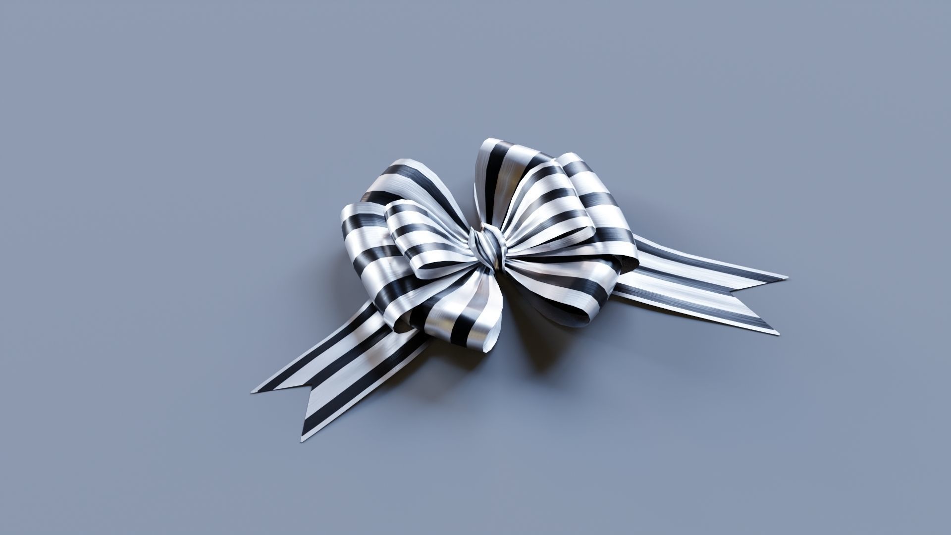 Festive Bow of gift ribbons 3D model_12