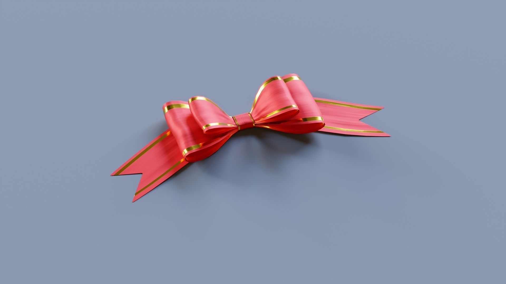 Festive Bow of gift ribbons 3D model_17