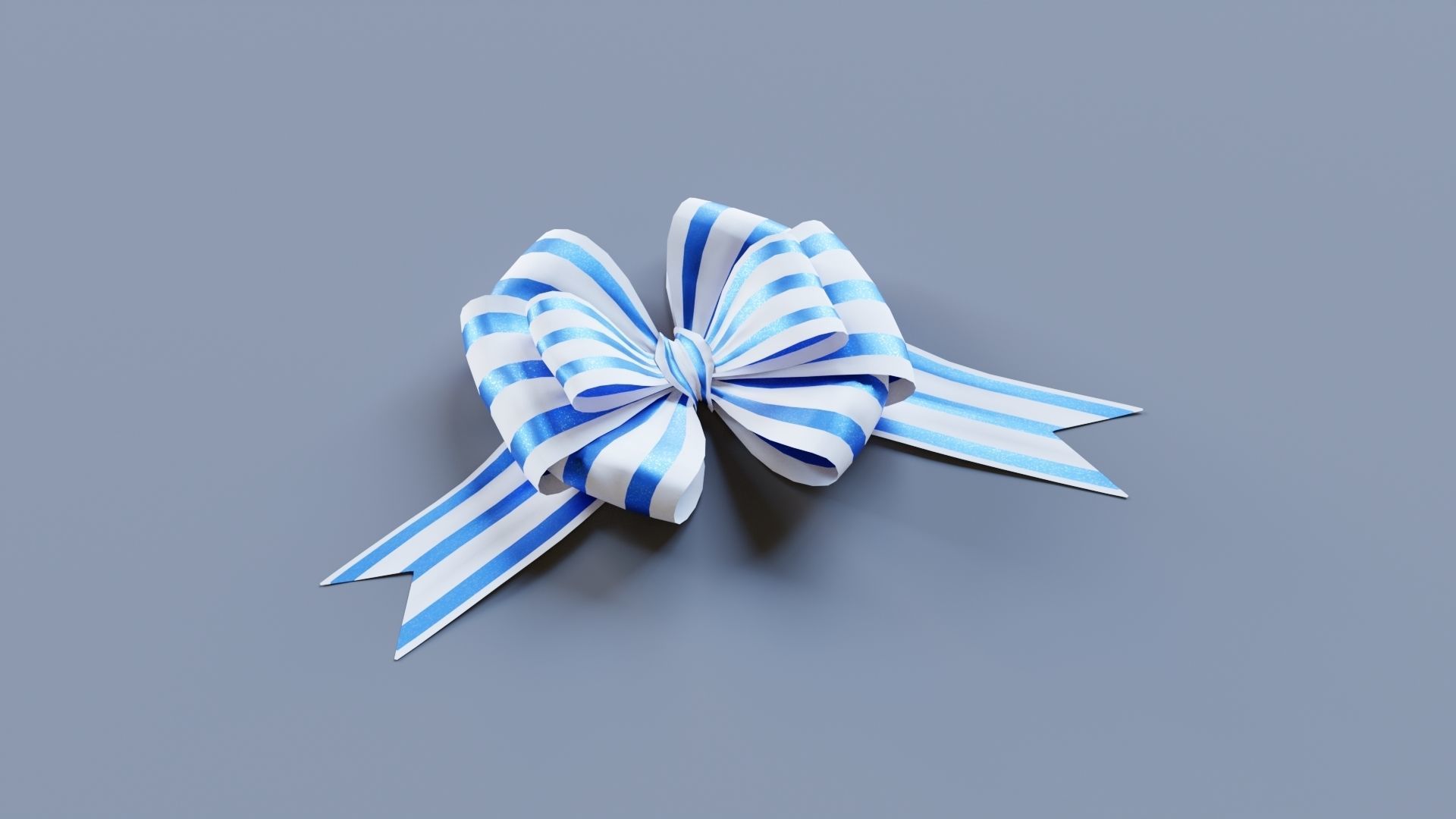 Festive Bow of gift ribbons 3D model_13