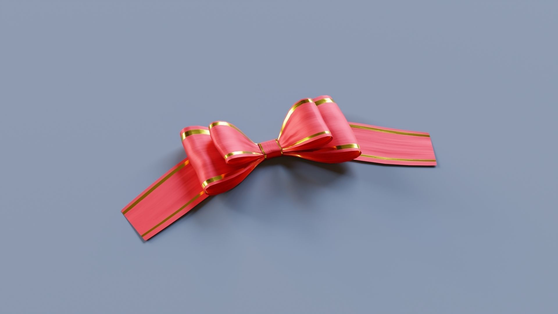 Festive Bow of gift ribbons 3D model_16