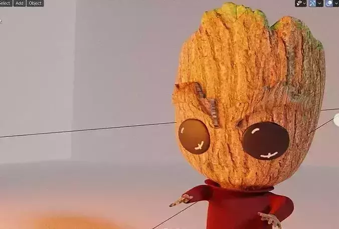Angry baby groot from guardians of the galaxy