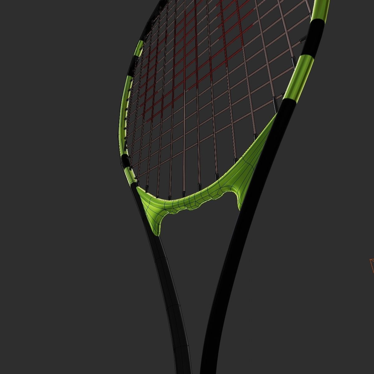 Tennis Racket Low-poly 3D model_7