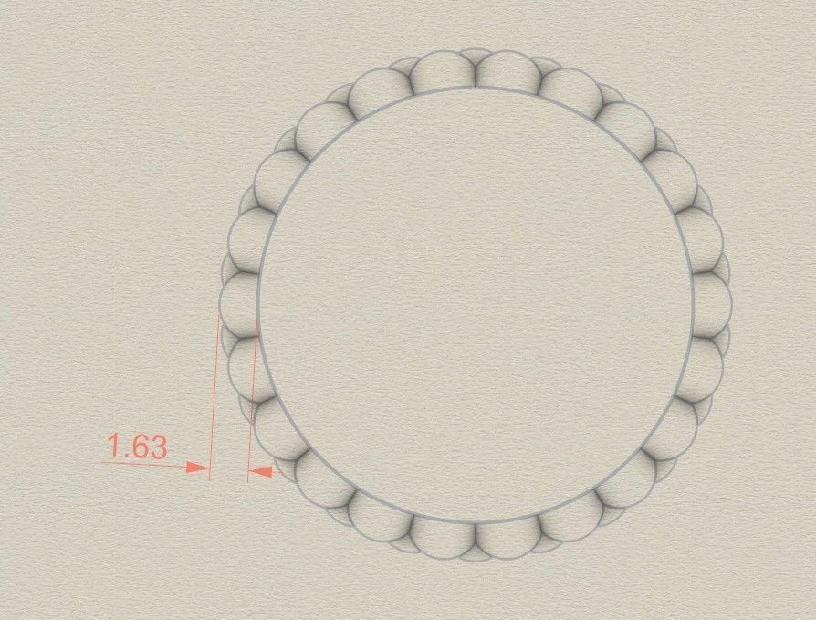Model 236 Semi Circle Ball Ring 3 EU 13 Sizes 3D print model_9