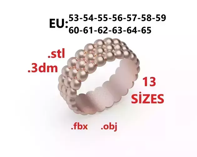 Model 236 Semi Circle Ball Ring 3 EU 13 Sizes