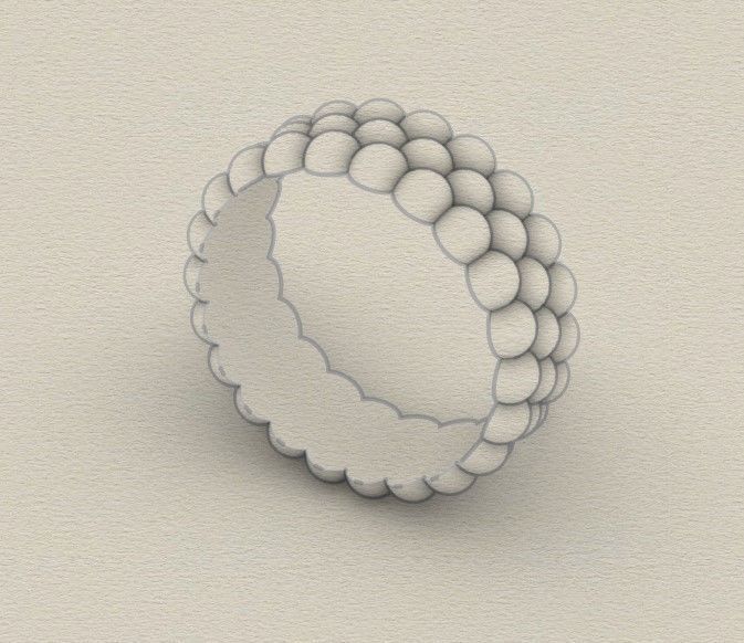 Model 236 Semi Circle Ball Ring 3 EU 13 Sizes 3D print model_10
