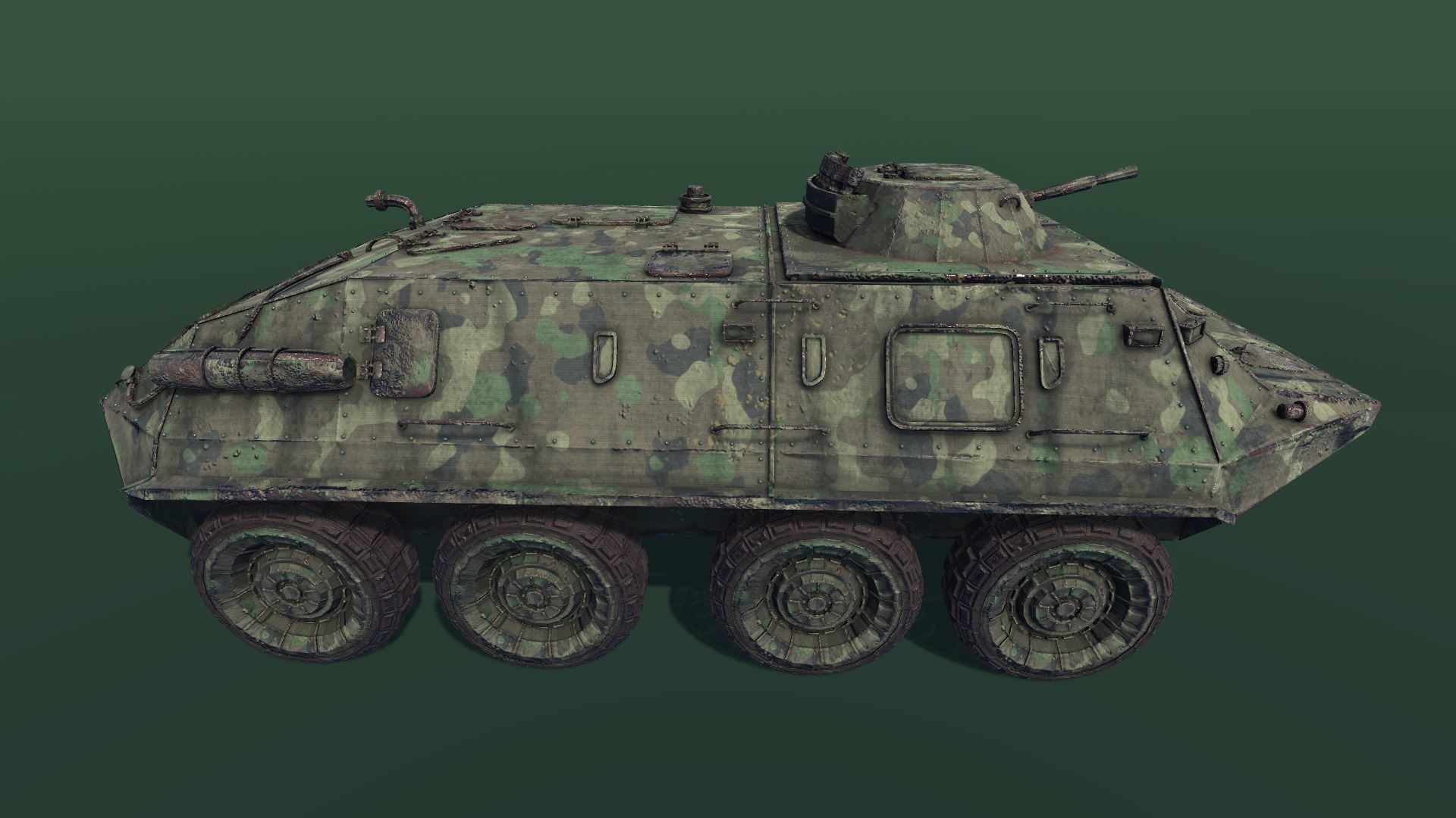 Armoured personnel carrier Low-poly 3D model_2