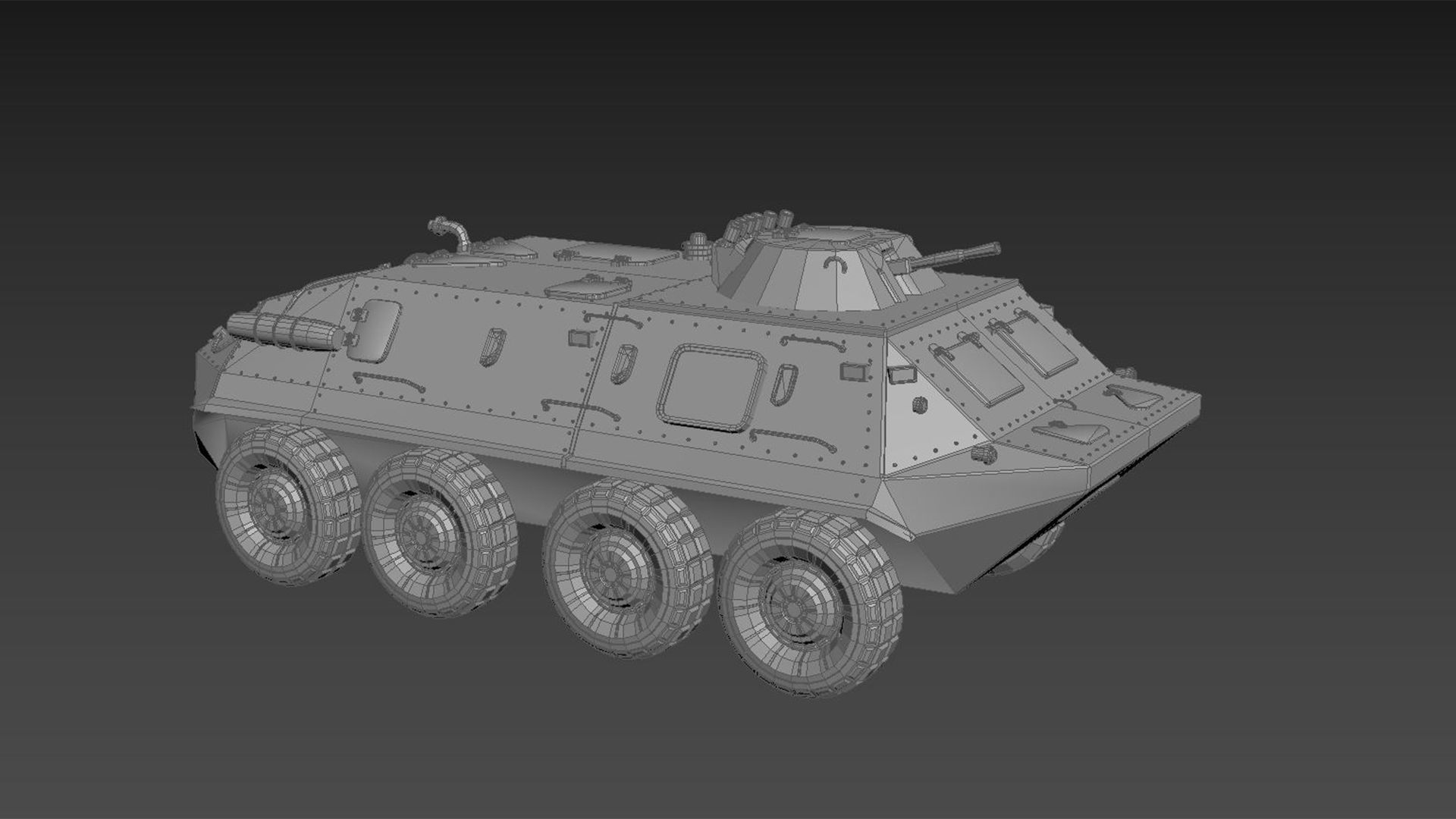Armoured personnel carrier Low-poly 3D model_5