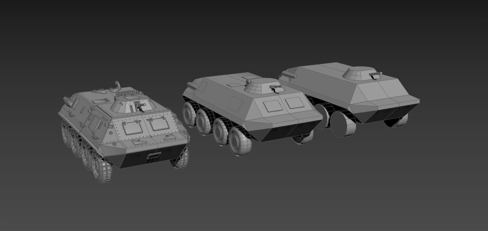 Armoured personnel carrier Low-poly 3D model_6
